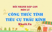 Công thức tính tiêu cự của thấu kính? Hỏi nhanh đáp gọn môn...